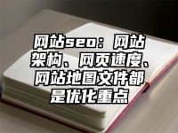 網站seo：網站架構、網頁速度、網站地圖文件都是優化重點