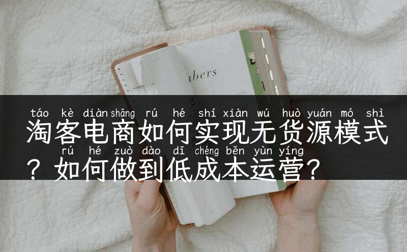 淘客電商如何實現無貨源模式？如何做到低成