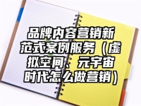 品牌內容營銷新范式案例服務（虛擬空間、元宇宙時代怎么做營銷）