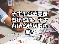 千牛平臺主要是做什么的？千牛有什么特別的功能？
